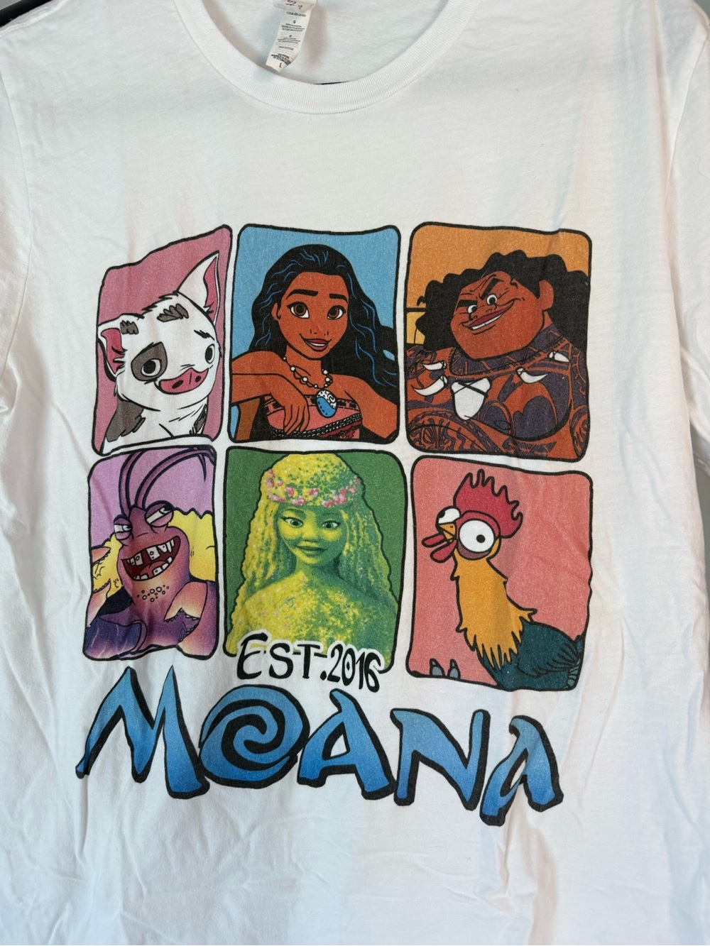 Moana Graphic Tee - White with Multicolor Characters
